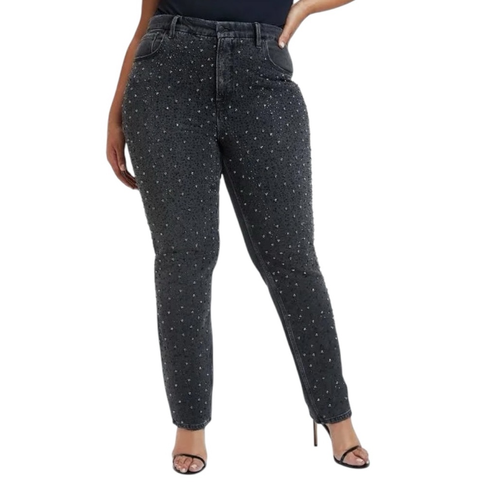 Good American Good Icon Diamond Dusted Jeans Women’s Size 18 NEW MSRP $245